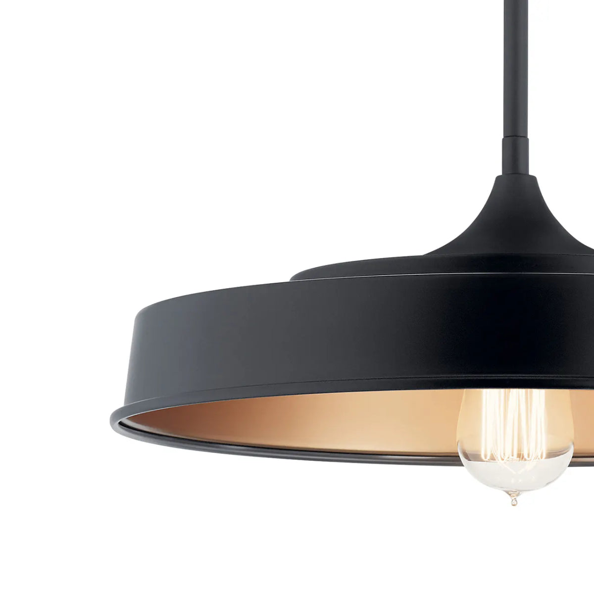 Elias 16" 1-Light Convertible Pendant Light with Metal Dome Shade, Black Finish - Bees Lighting