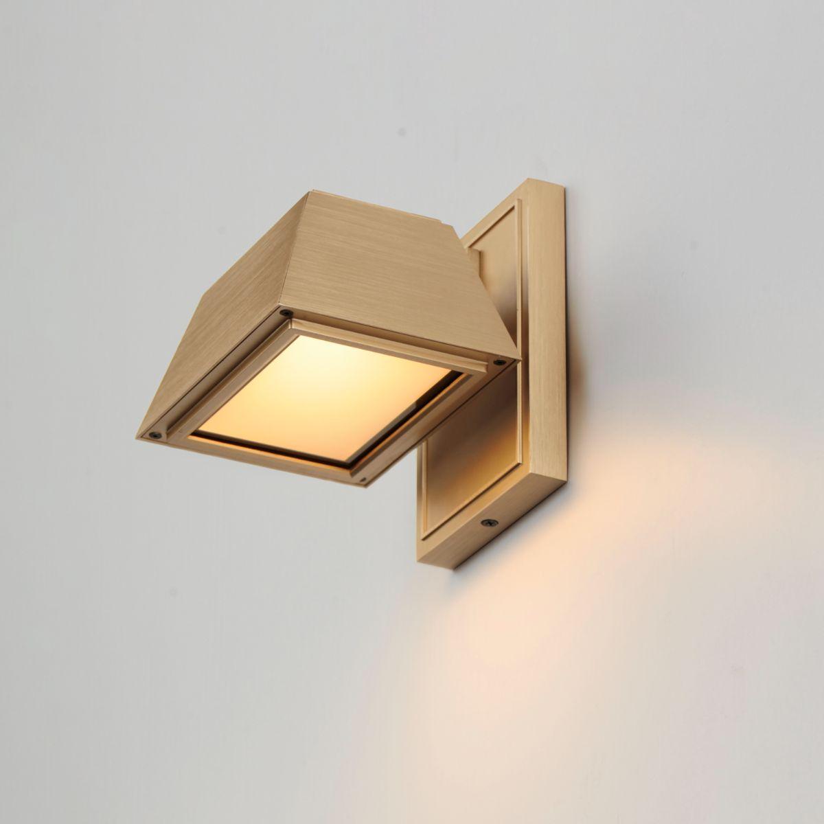 Mansard 7 in. LED Outdoor Wall Sconce Antique Brass Finish - Bees Lighting