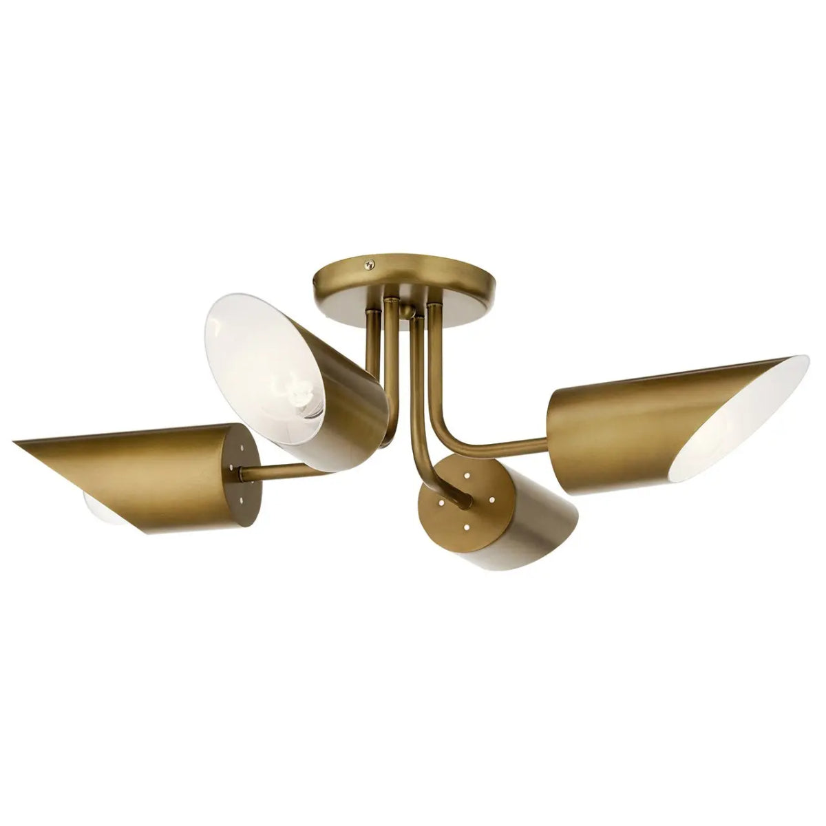 Trentino 28" 4-Light Semi-flush mount Light, Brass Finish