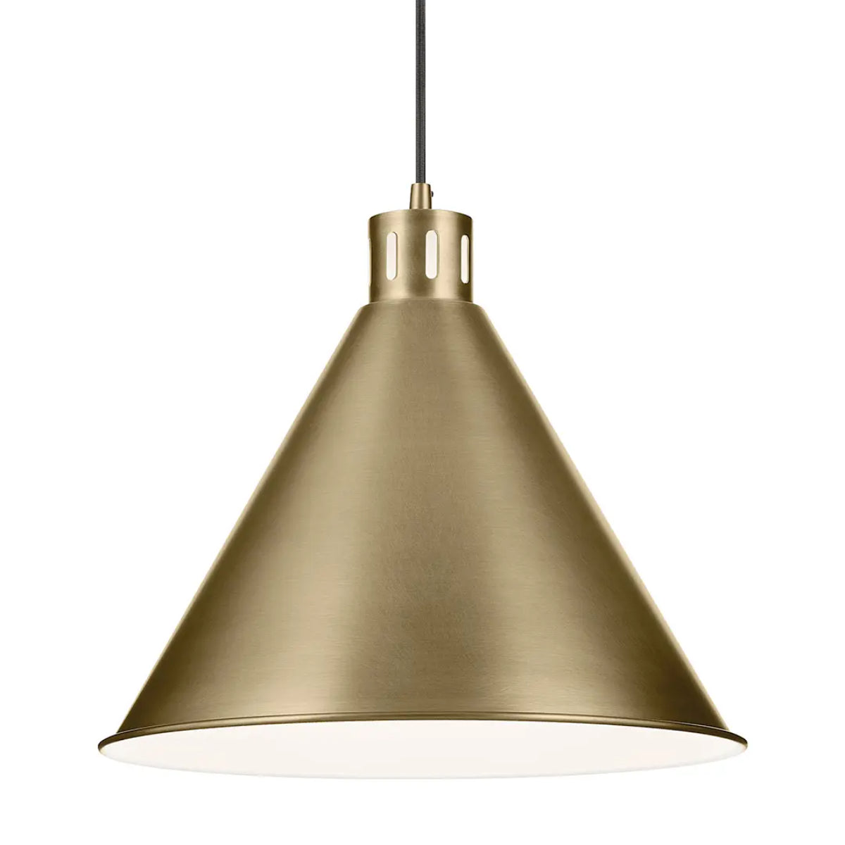 Zailey 16" 1-Light Pendant Light, Natural Brass Finish - Bees Lighting