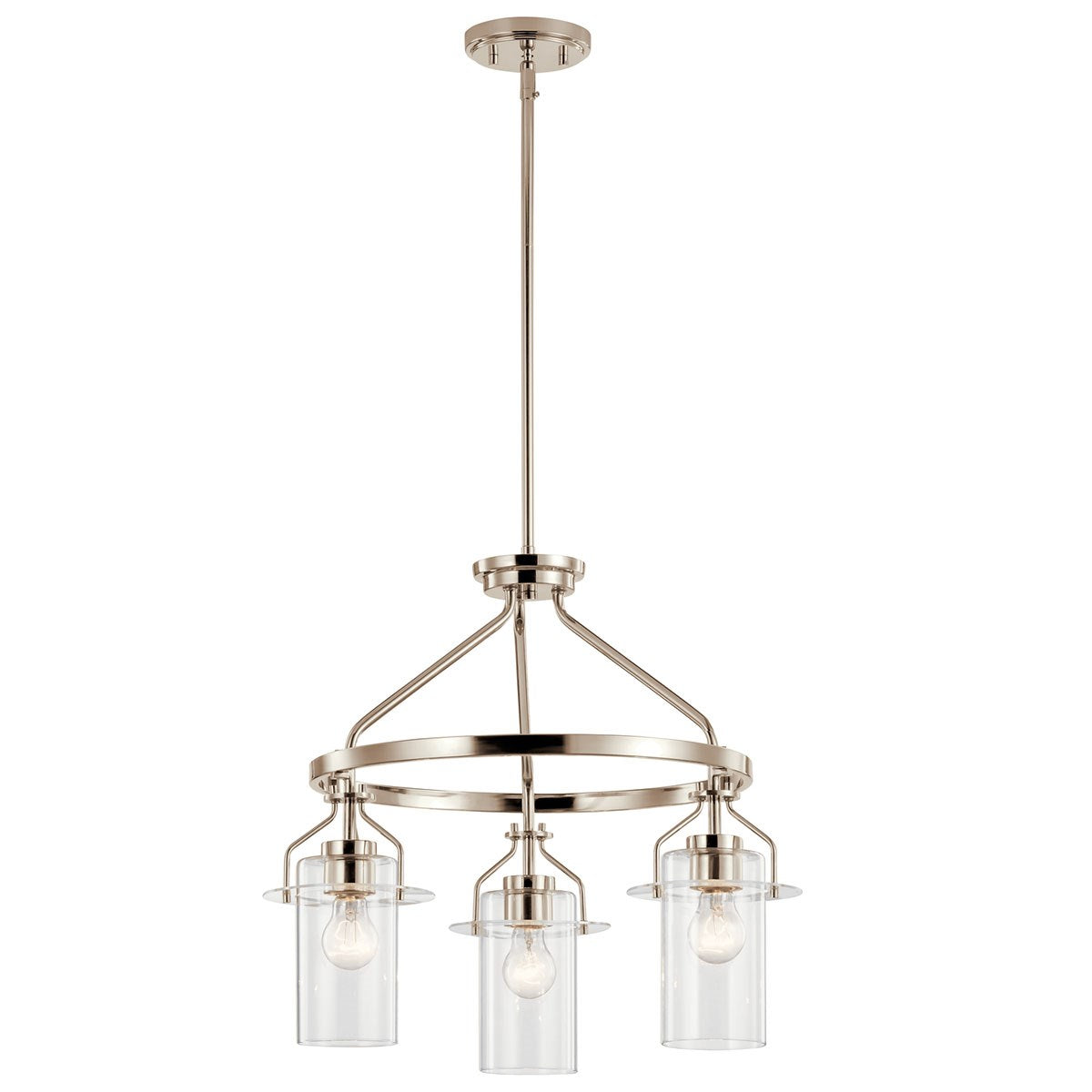 Everett 23 in. 3 Lights Cylinder Chandelier Nickel Finish - Bees Lighting