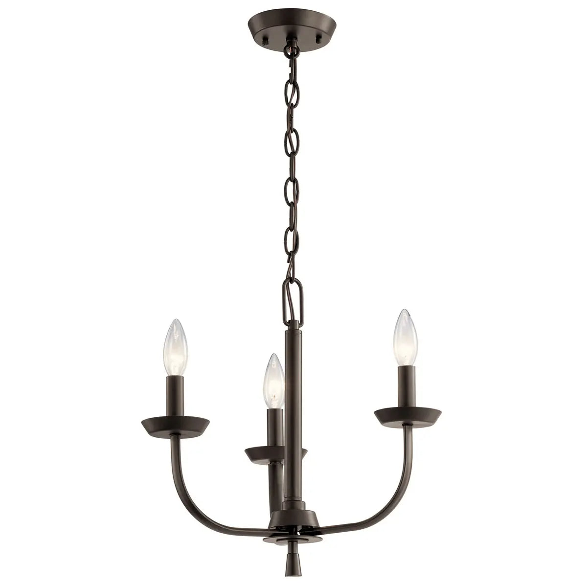 Kennewick 16" 3-Light Chandelier, Olde Bronze Finish