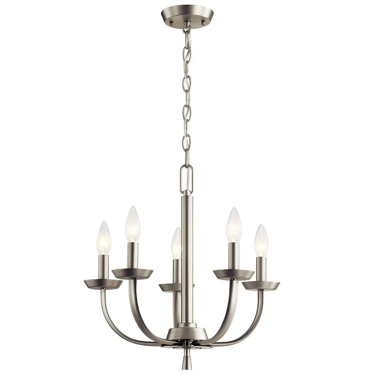 Kennewick 18" 5-Light Chandelier, Brushed Nickel Finish