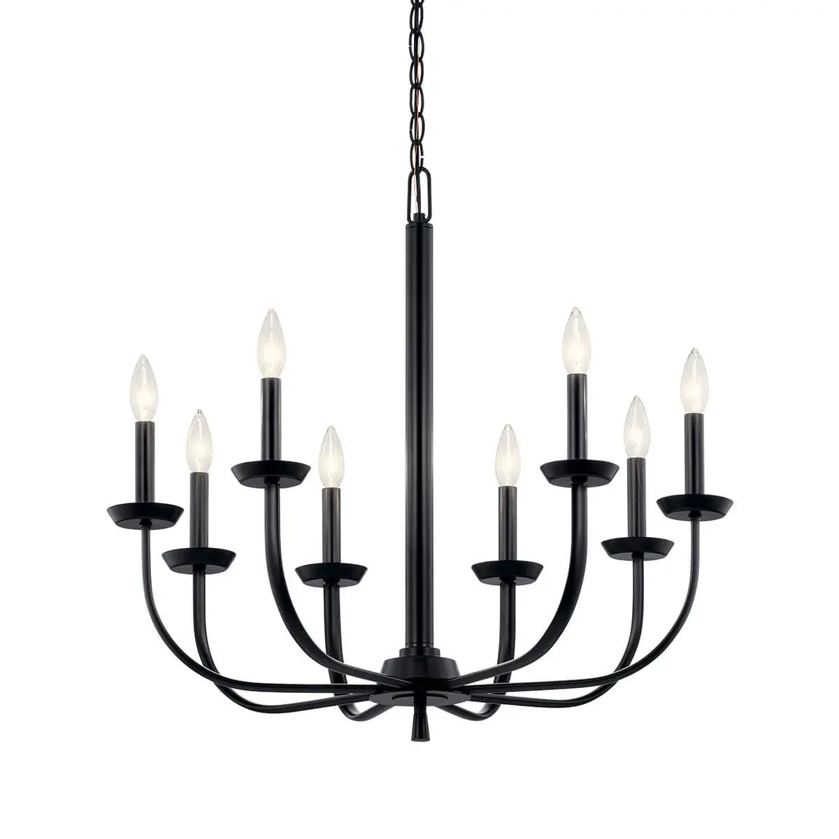 Kennewick 28" 8-Light Chandelier, Black Finish