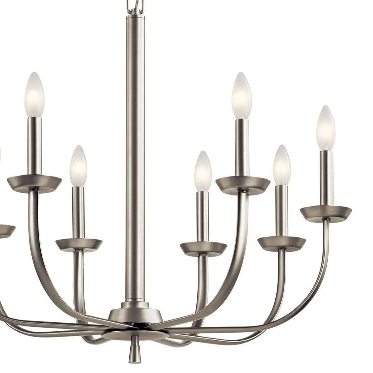 Kennewick 28" 8-Light Chandelier, Brushed Nickel Finish