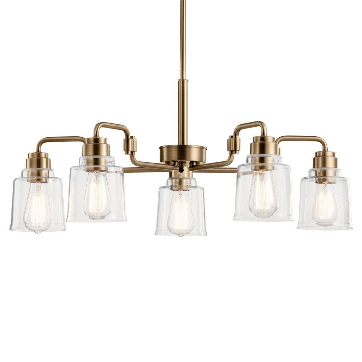 Avian 30 in. 5 Lights Chandelier Brass Finish - Bees Lighting