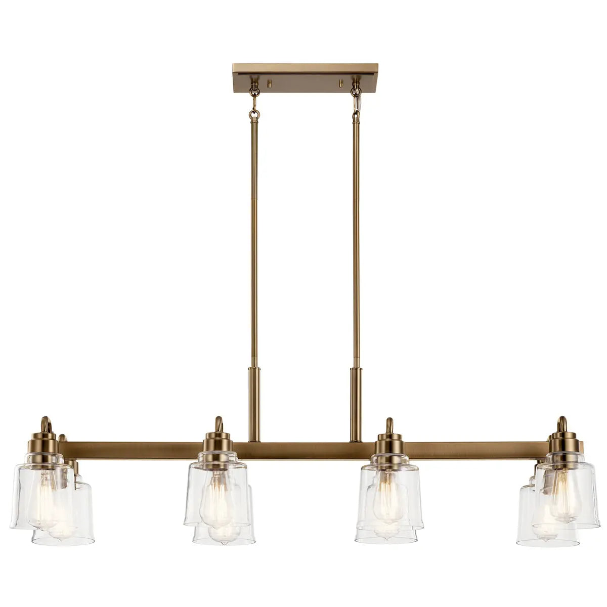 Aivian 42 in. 8 Lights Chandelier Brass Finish