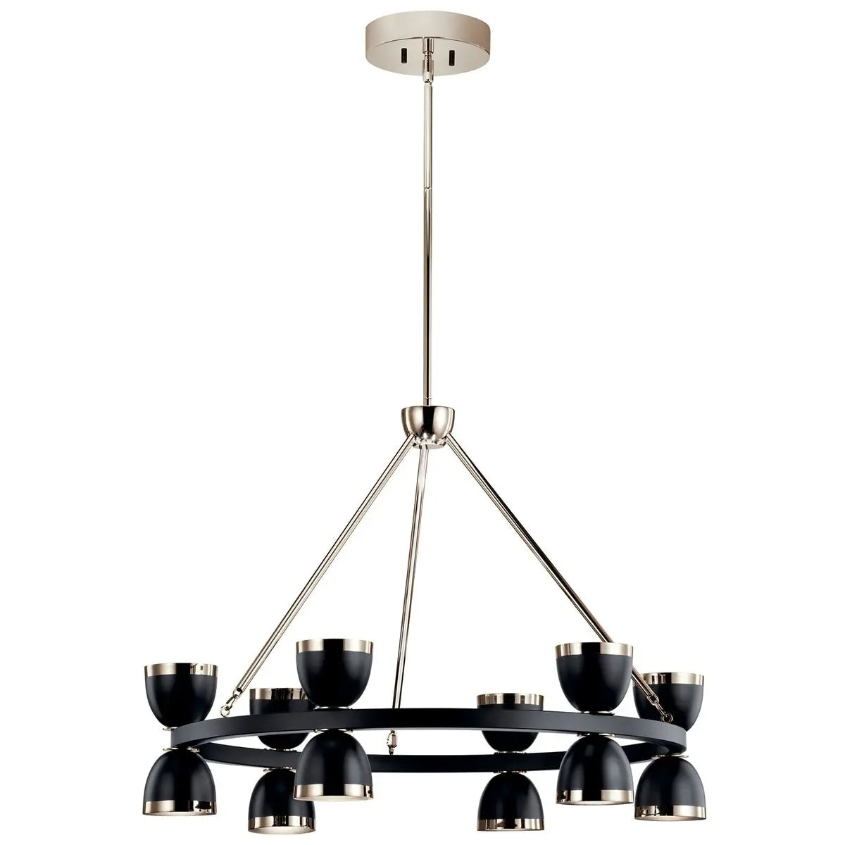 Baland 31 in. 12 Lights LED Chandelier Black Finish - Bees Lighting