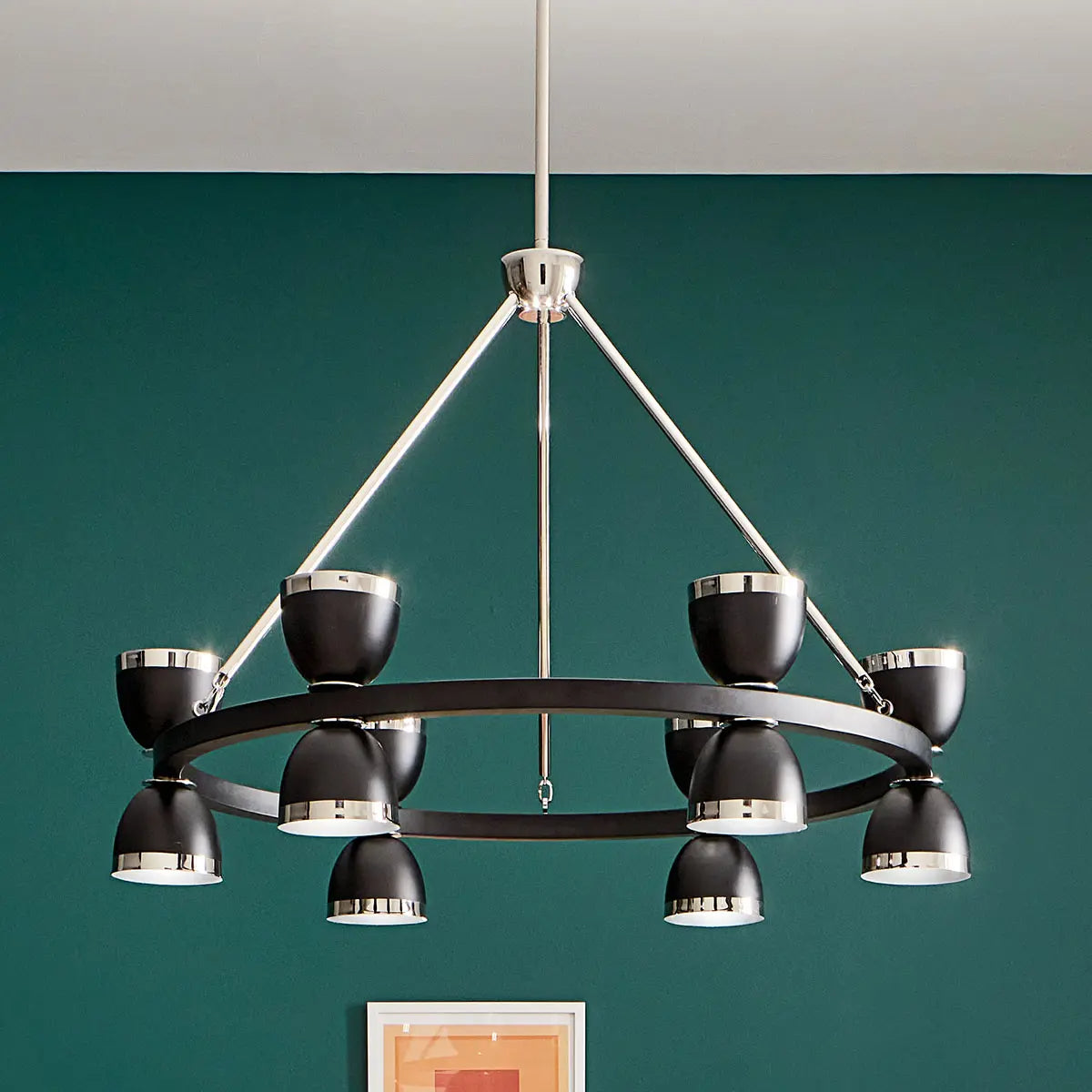 Baland 31 in. 12 Lights LED Chandelier Black Finish - Bees Lighting