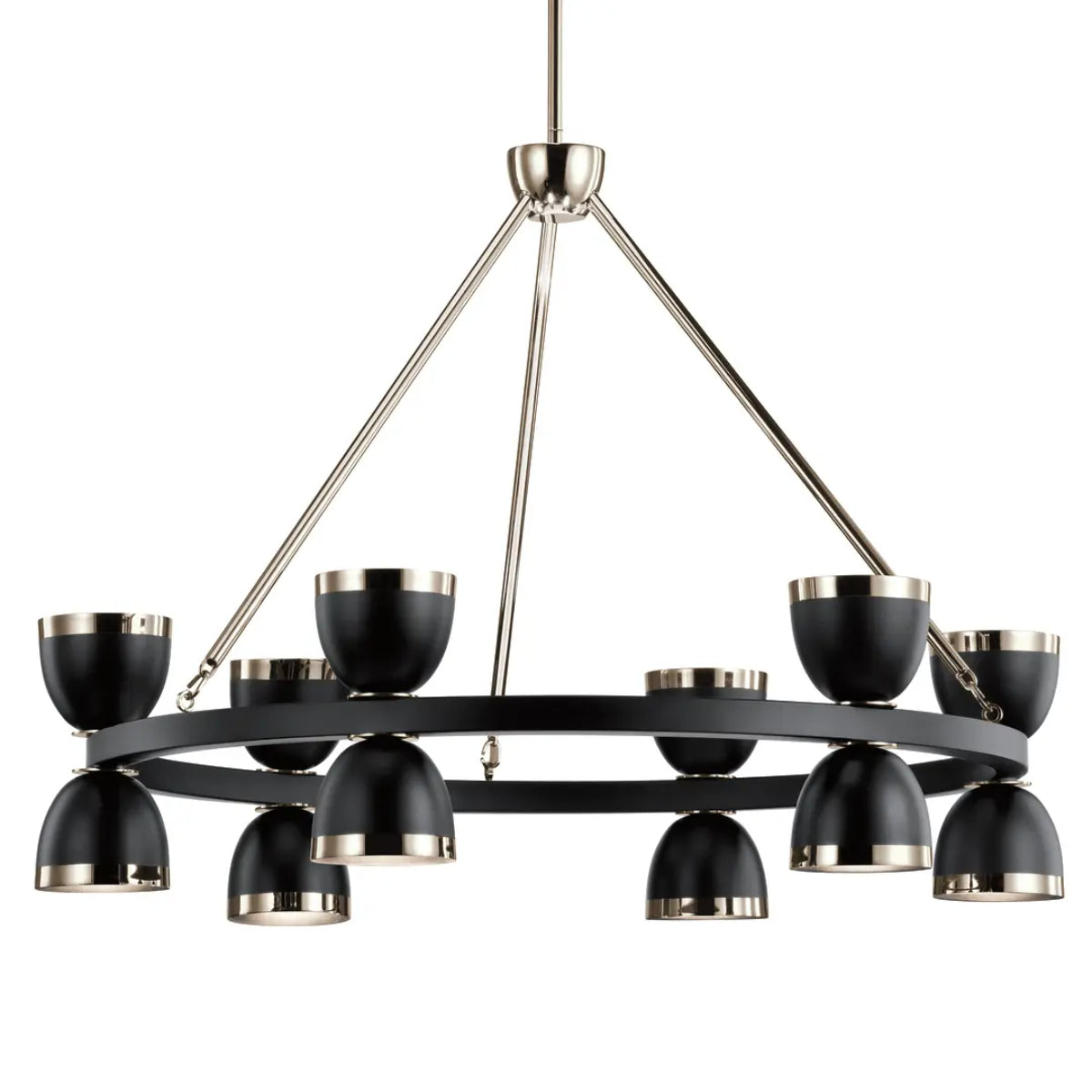 Baland 31 in. 12 Lights LED Chandelier Black Finish - Bees Lighting