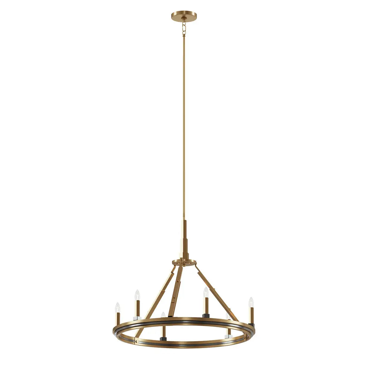 Emmala 27 in. 6 Lights Chandelier Brass Finish - Bees Lighting