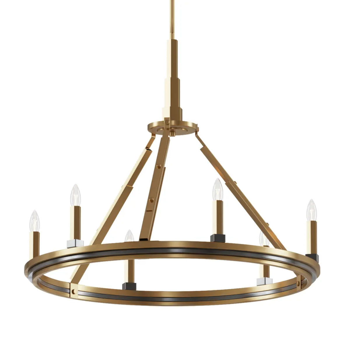 Emmala 27 in. 6 Lights Chandelier Brass Finish - Bees Lighting