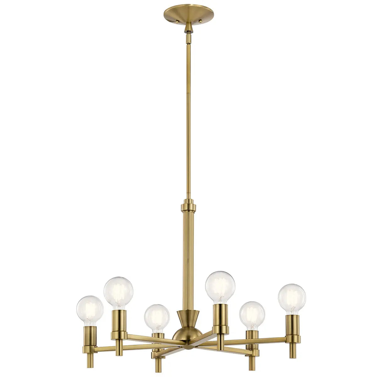 Torvee 25" 6-Light Chandelier, Brushed Natural Brass Finish - Bees Lighting