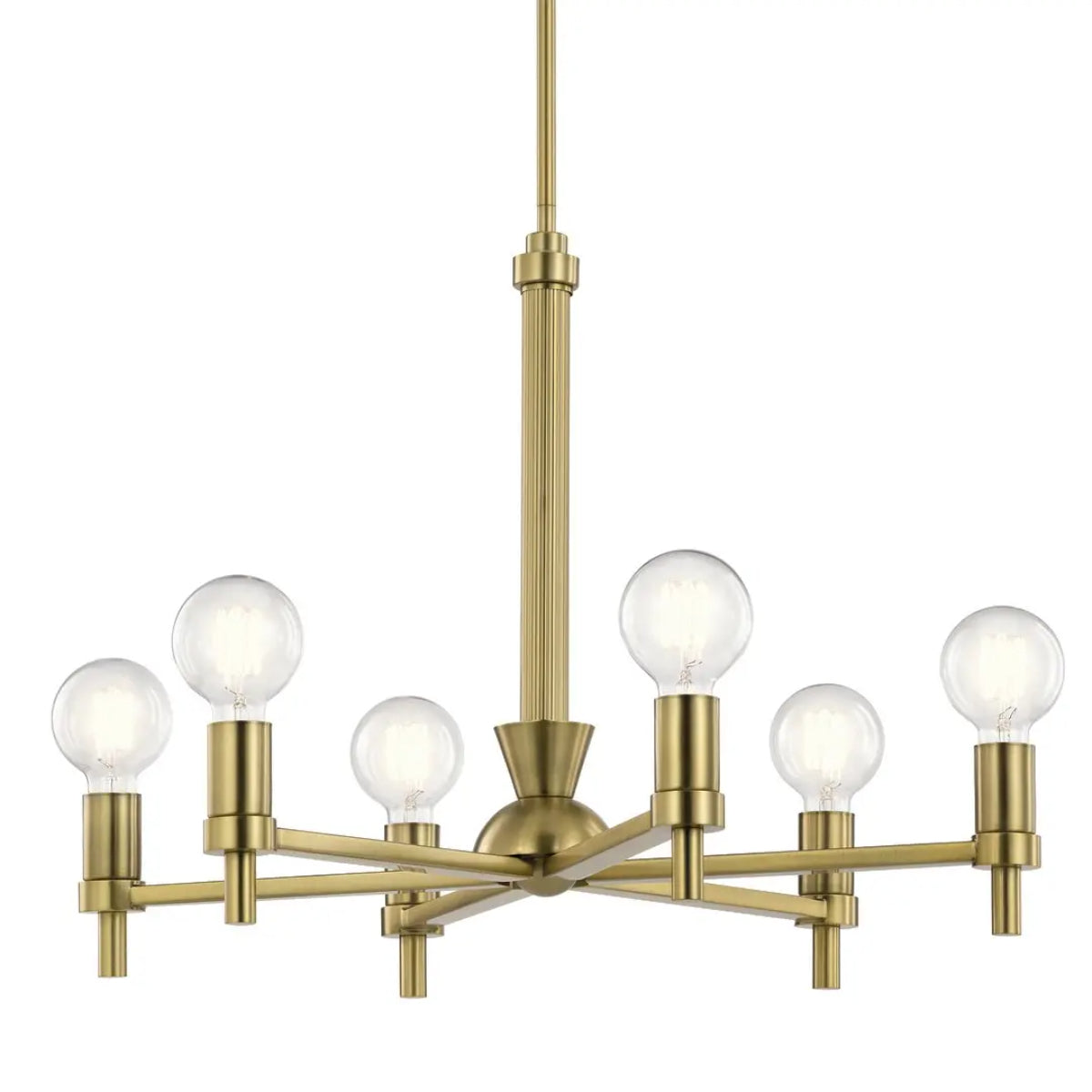 Torvee 25" 6-Light Chandelier, Brushed Natural Brass Finish - Bees Lighting