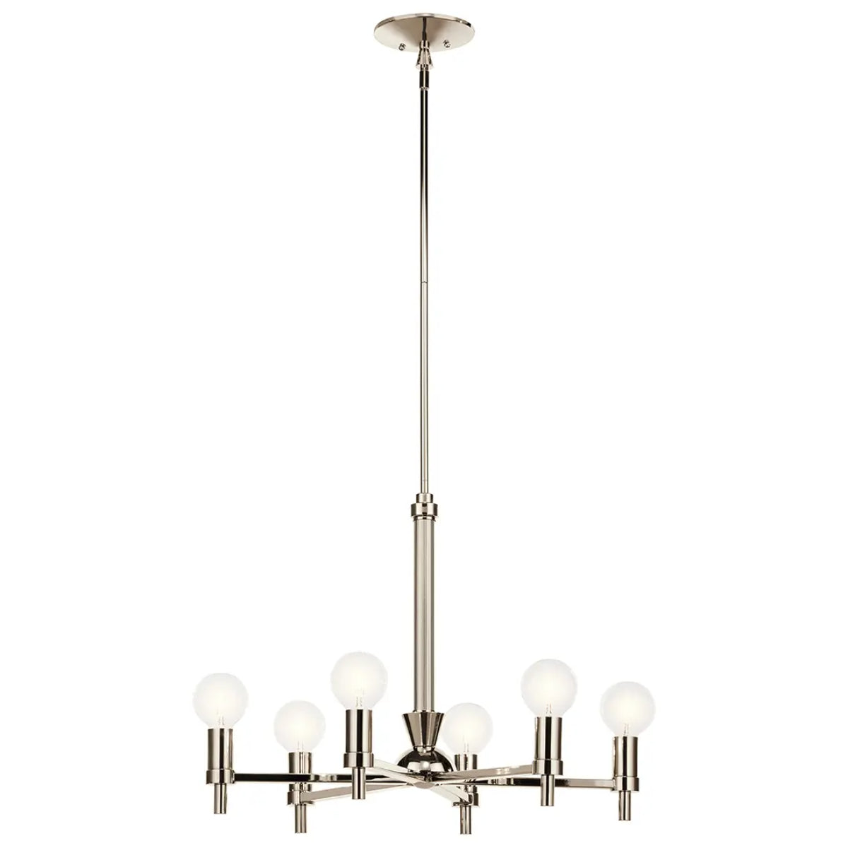 Torvee 25" 6-Light Chandelier, Polished Nickel Finish