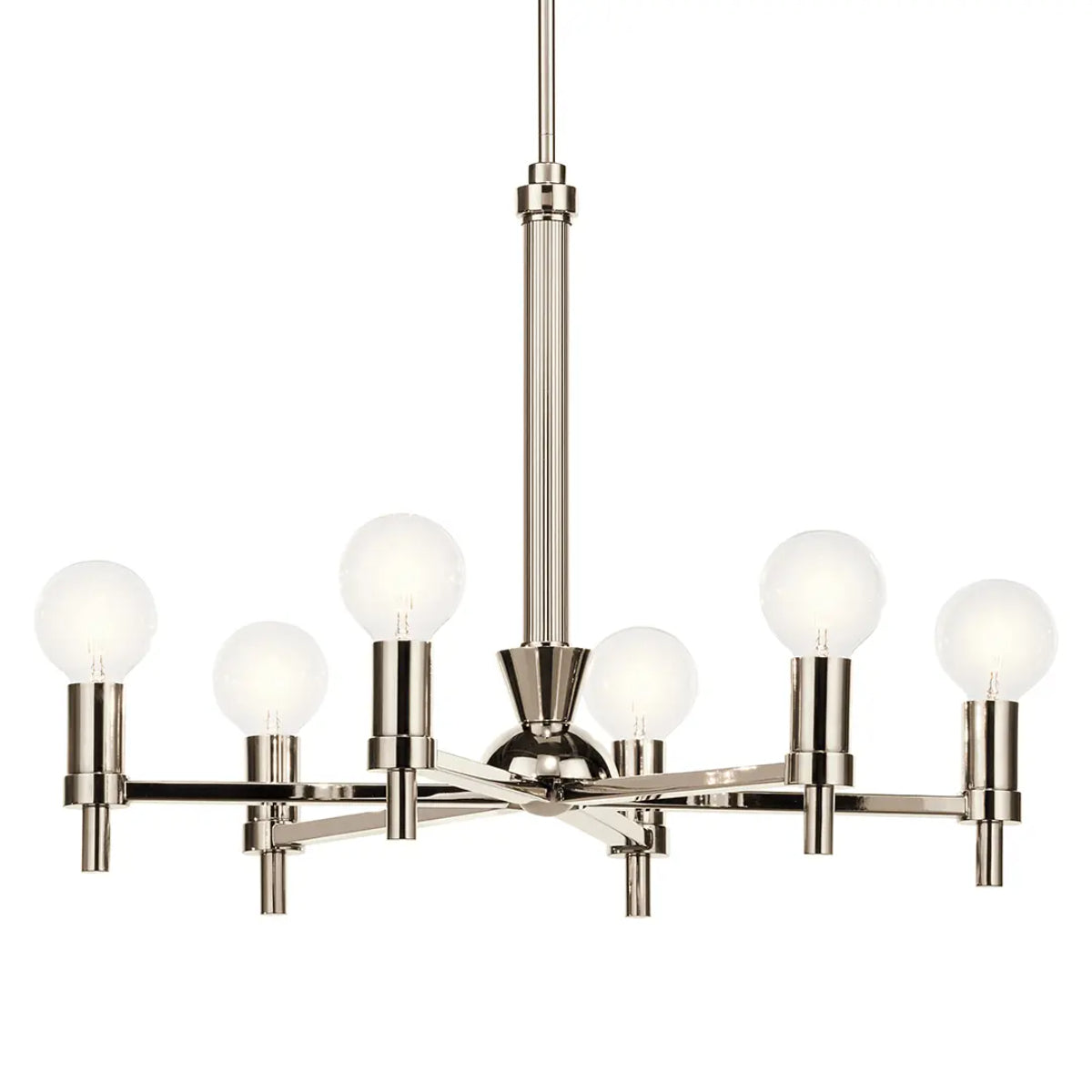 Torvee 25" 6-Light Chandelier, Polished Nickel Finish