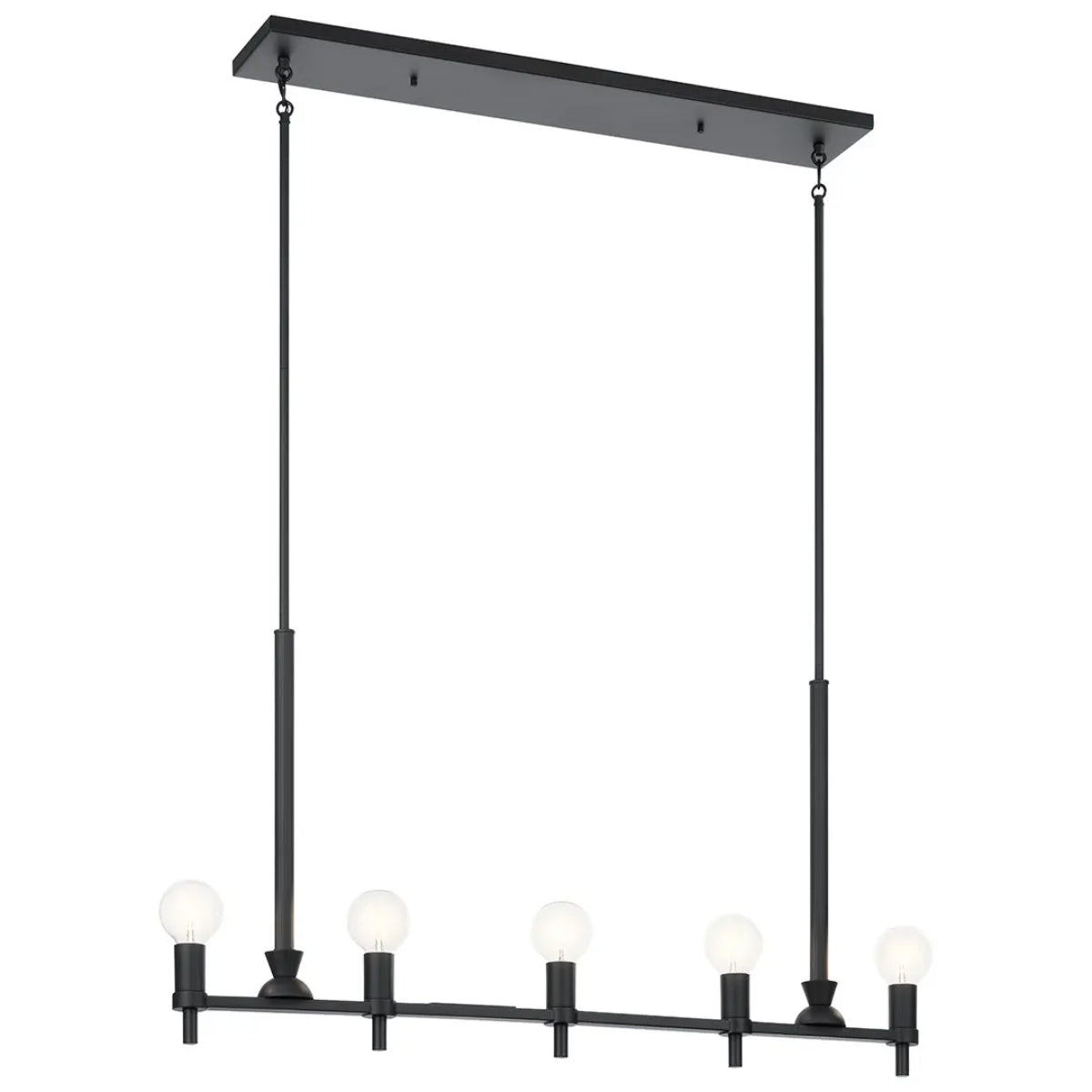 Torvee 41" 5-Light Linear Chandelier, Black Finish - Bees Lighting