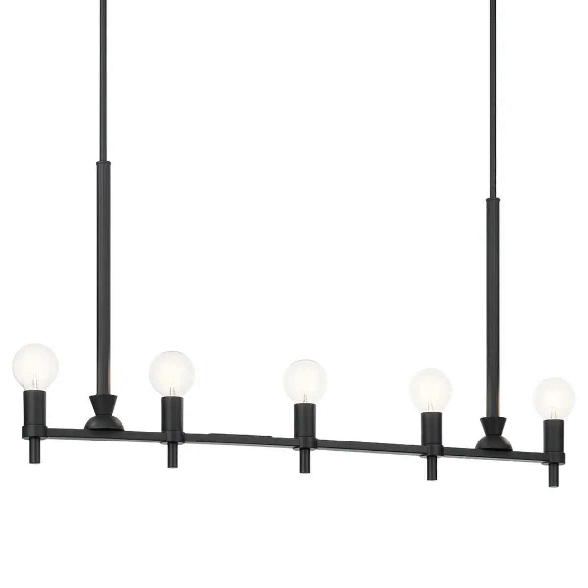 Torvee 41" 5-Light Linear Chandelier, Black Finish - Bees Lighting