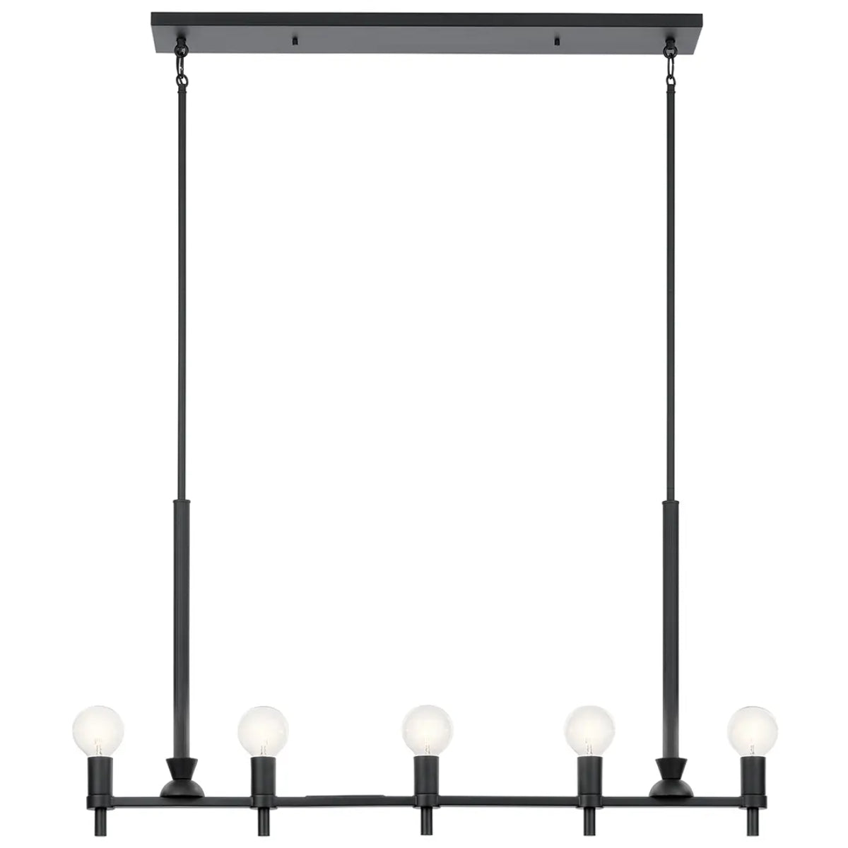 Torvee 41" 5-Light Linear Chandelier, Black Finish - Bees Lighting