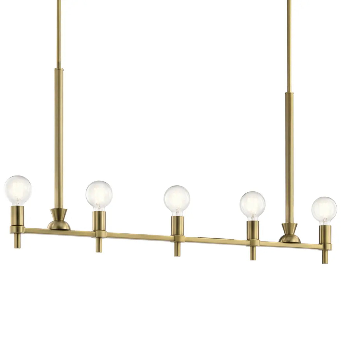 Torvee 41" 5-Light Linear Chandelier, Brushed Natural Brass Finish - Bees Lighting