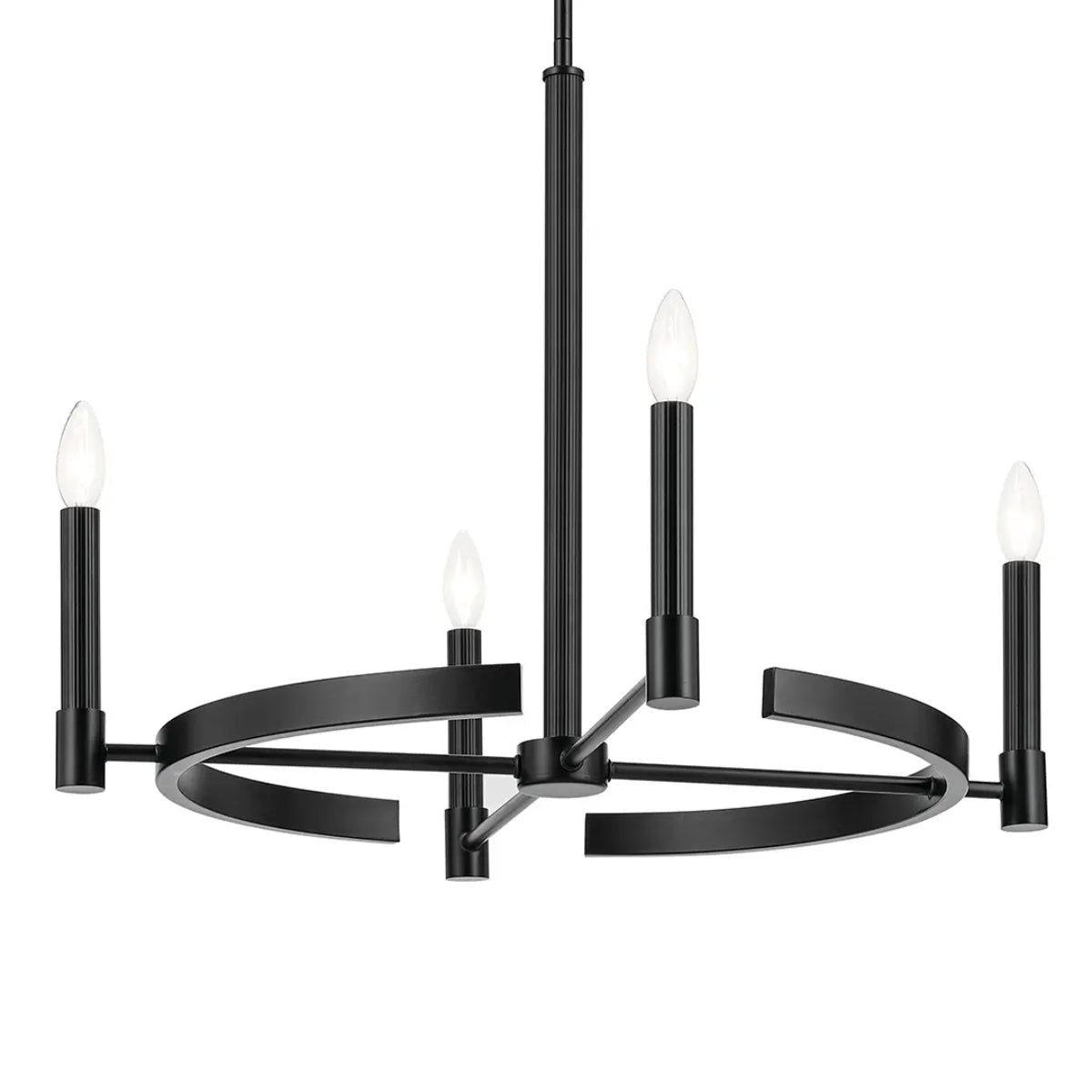 Tolani 26" 4-Light Chandelier, Black Finish - Bees Lighting