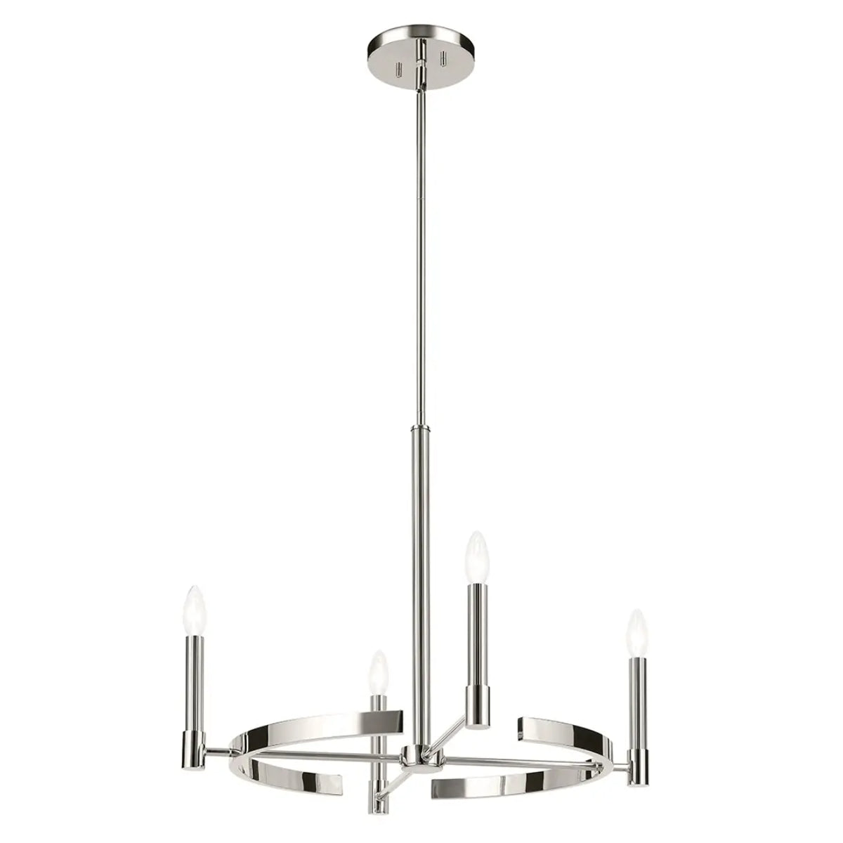 Tolani 26" 4-Light Chandelier, Polished Nickel Finish - Bees Lighting