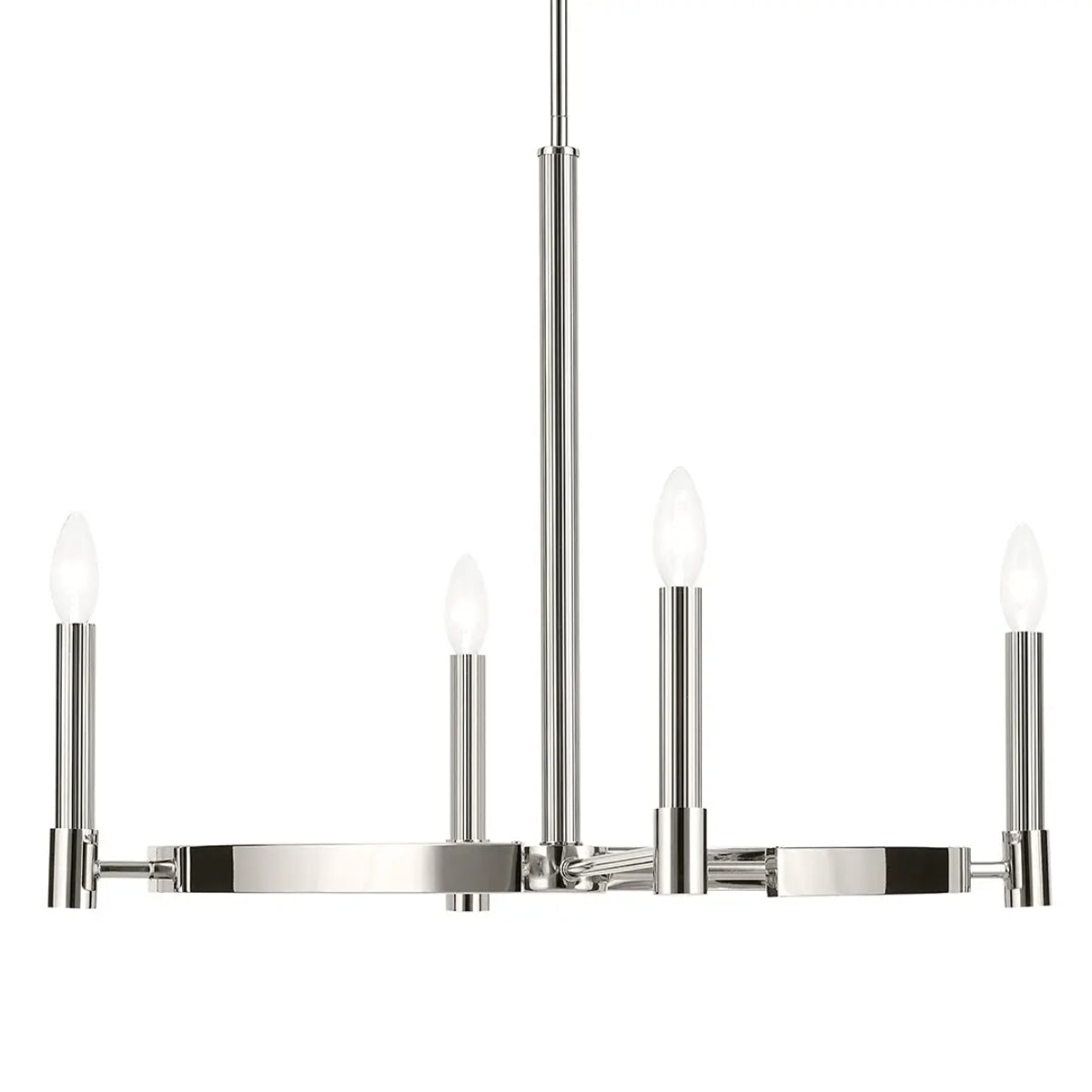 Tolani 26" 4-Light Chandelier, Polished Nickel Finish - Bees Lighting