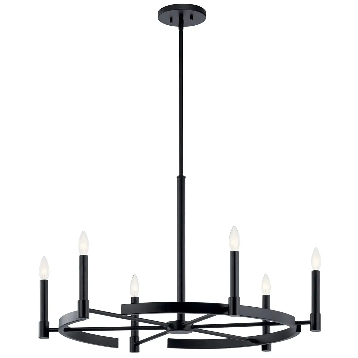 Tolani 34" 6-Light Chandelier, Black Finish - Bees Lighting