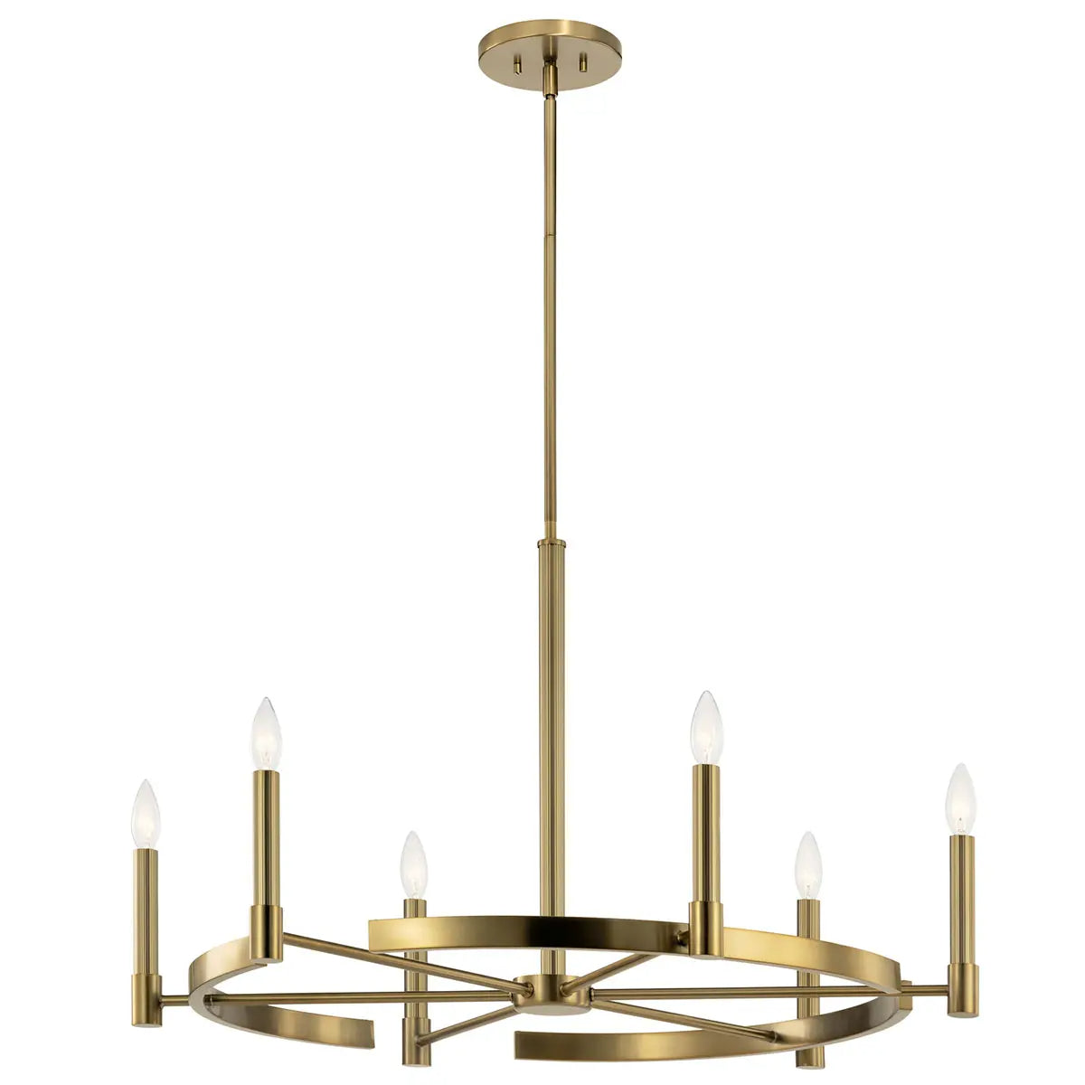 Tolani 34" 6-Light Chandelier, Brushed Natural Brass Finish - Bees Lighting