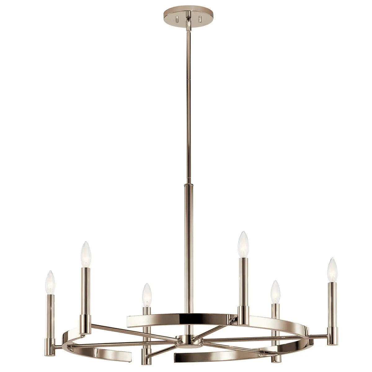 Tolani 34" 6-Light Chandelier, Polished Nickel Finish - Bees Lighting