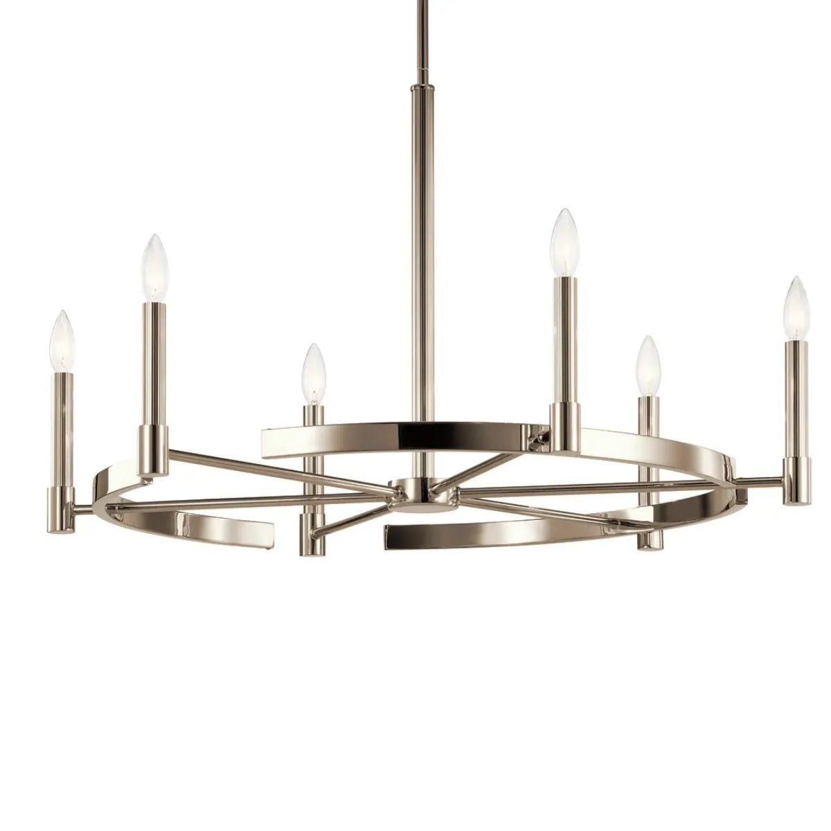 Tolani 34" 6-Light Chandelier, Polished Nickel Finish - Bees Lighting