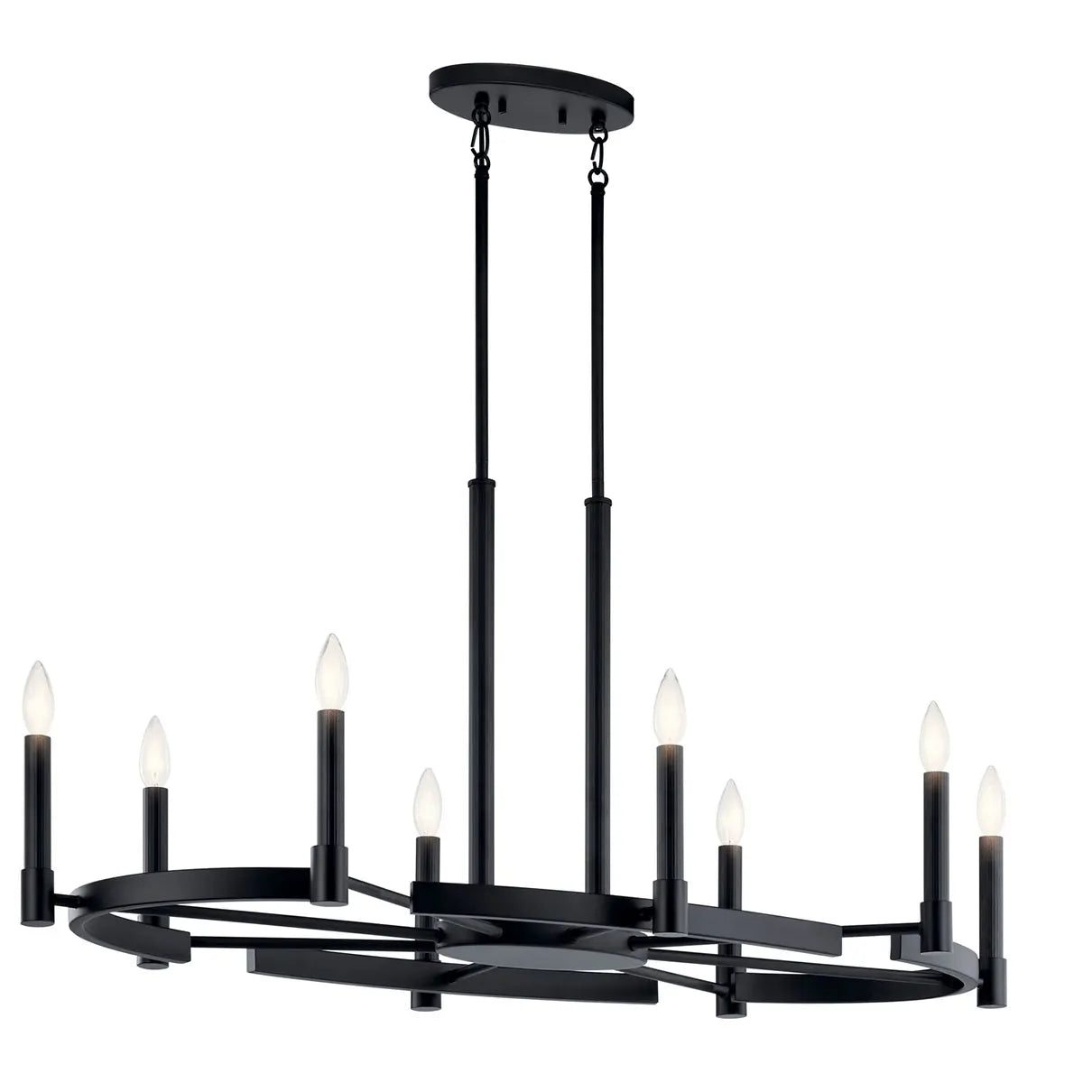 Tolani 43" 8-Light Chandelier, Black Finish - Bees Lighting