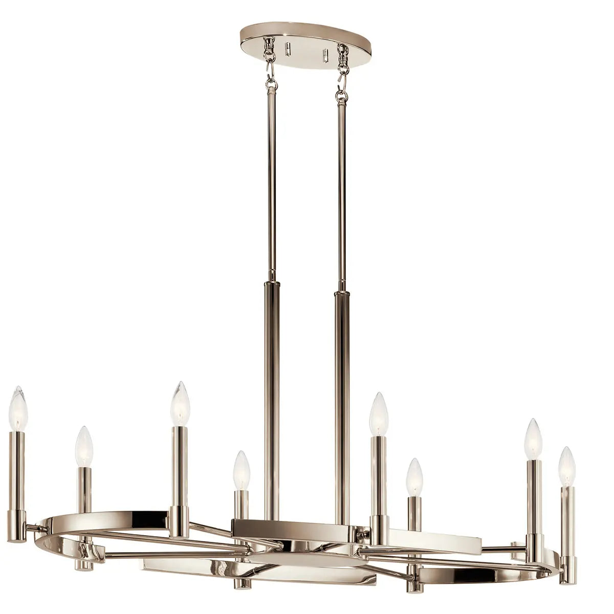 Tolani 43" 8-Light Chandelier, Polished Nickel Finish - Bees Lighting