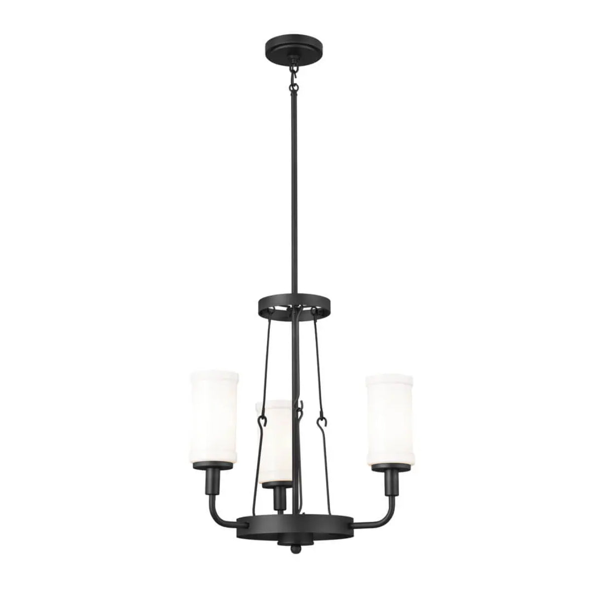 Vetivene 21" 3-Light Chandelier, Textured Black Finish - Bees Lighting