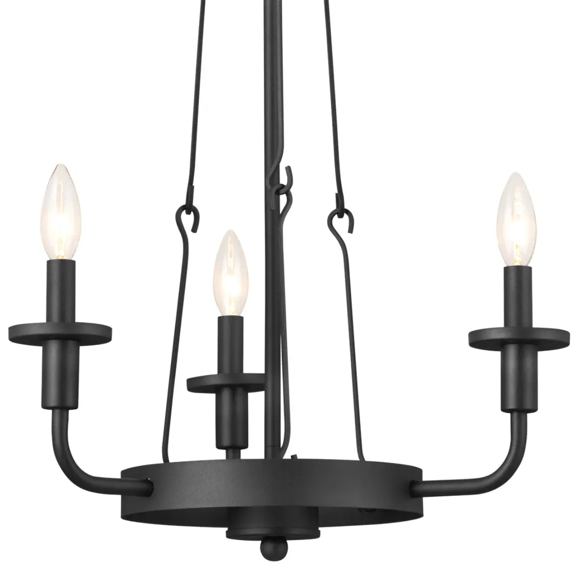 Vetivene 21" 3-Light Chandelier, Textured Black Finish - Bees Lighting