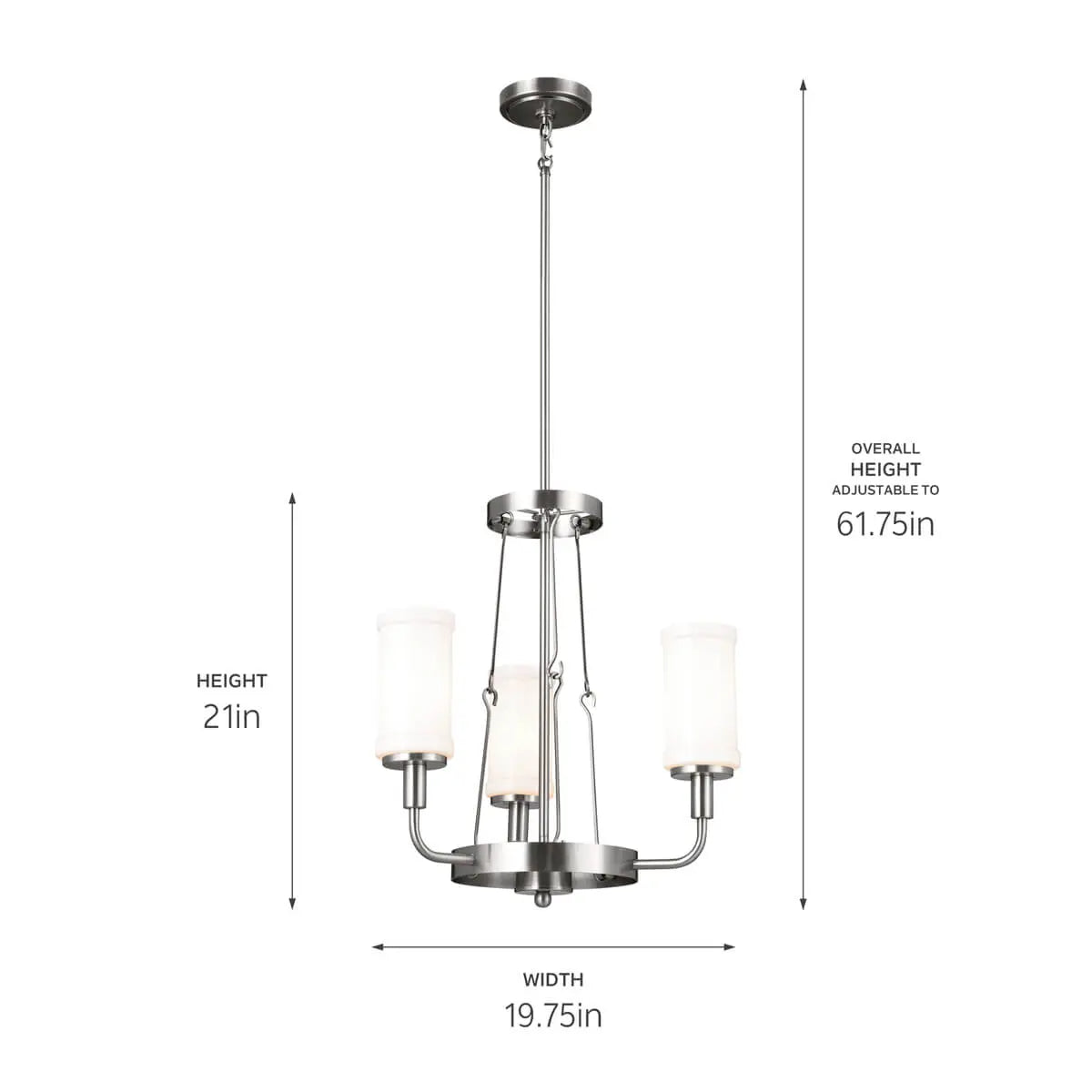 Vetivene 21" 3-Light Chandelier, Classic Pewter Finish - Bees Lighting