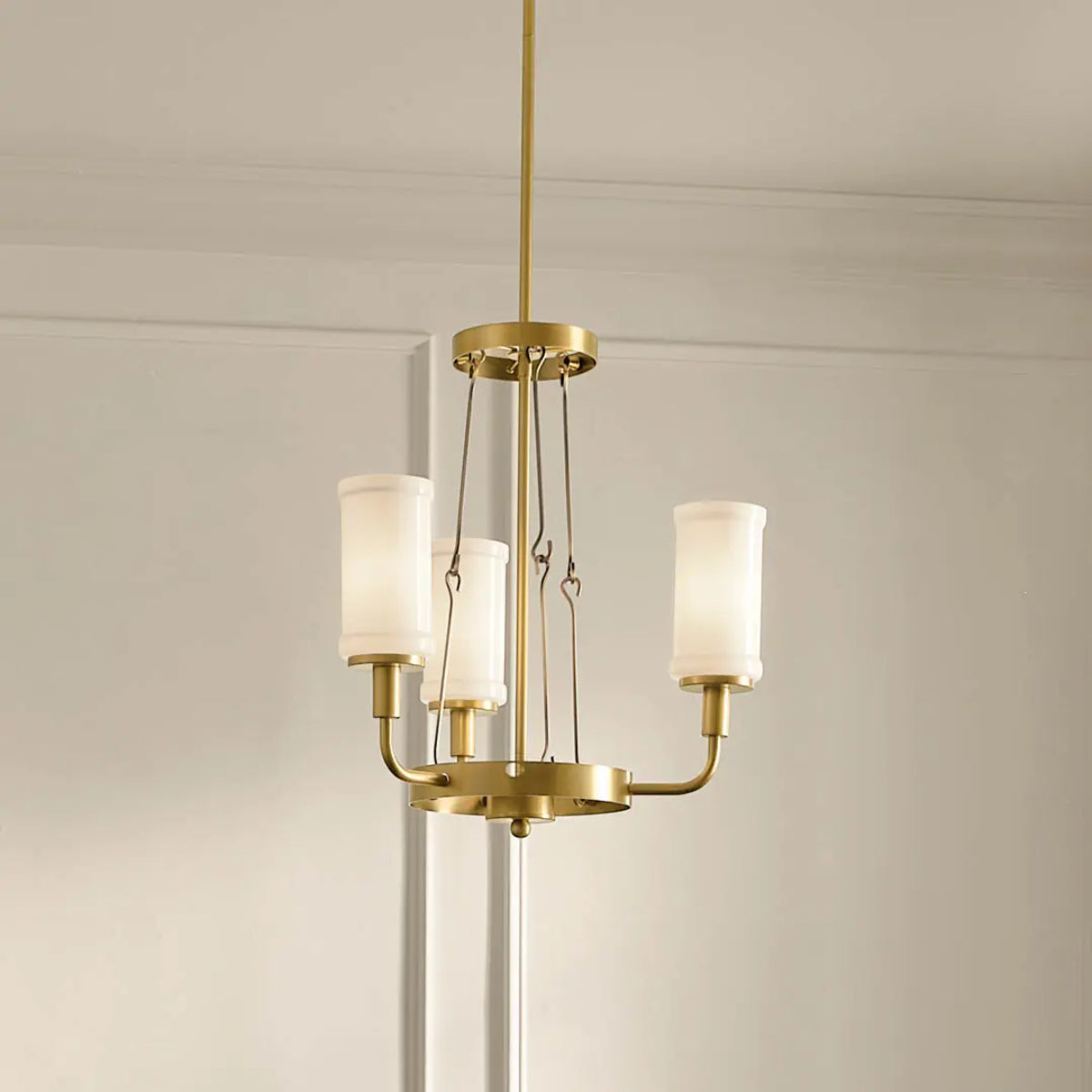 Vetivene 21" 3-Light Chandelier, Natural Brass Finish - Bees Lighting