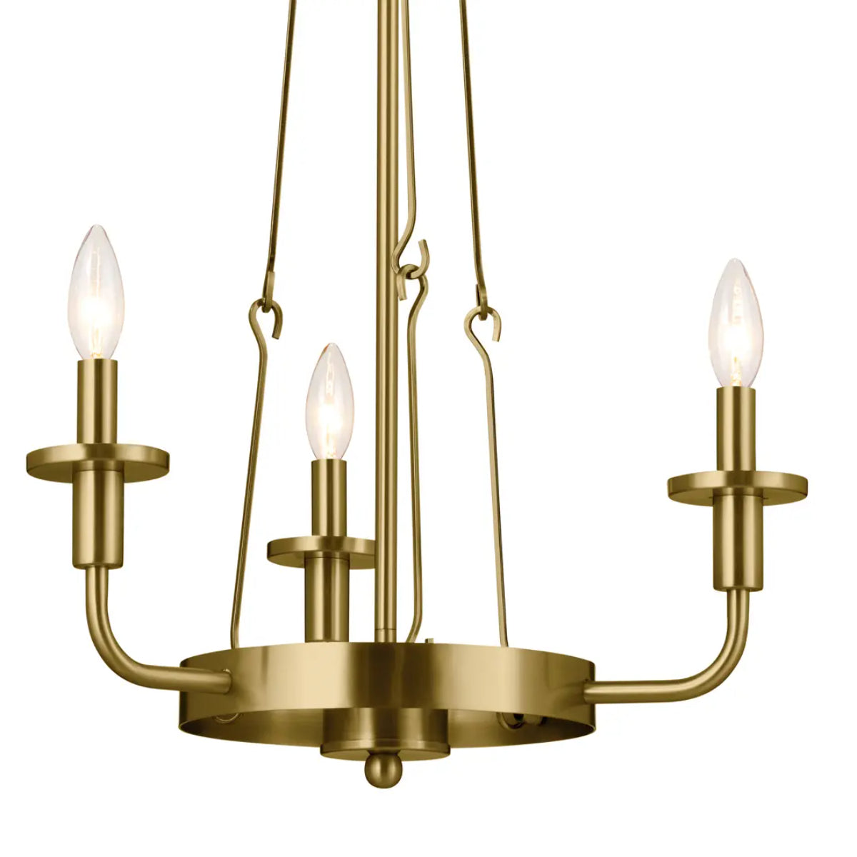 Vetivene 21" 3-Light Chandelier, Natural Brass Finish - Bees Lighting