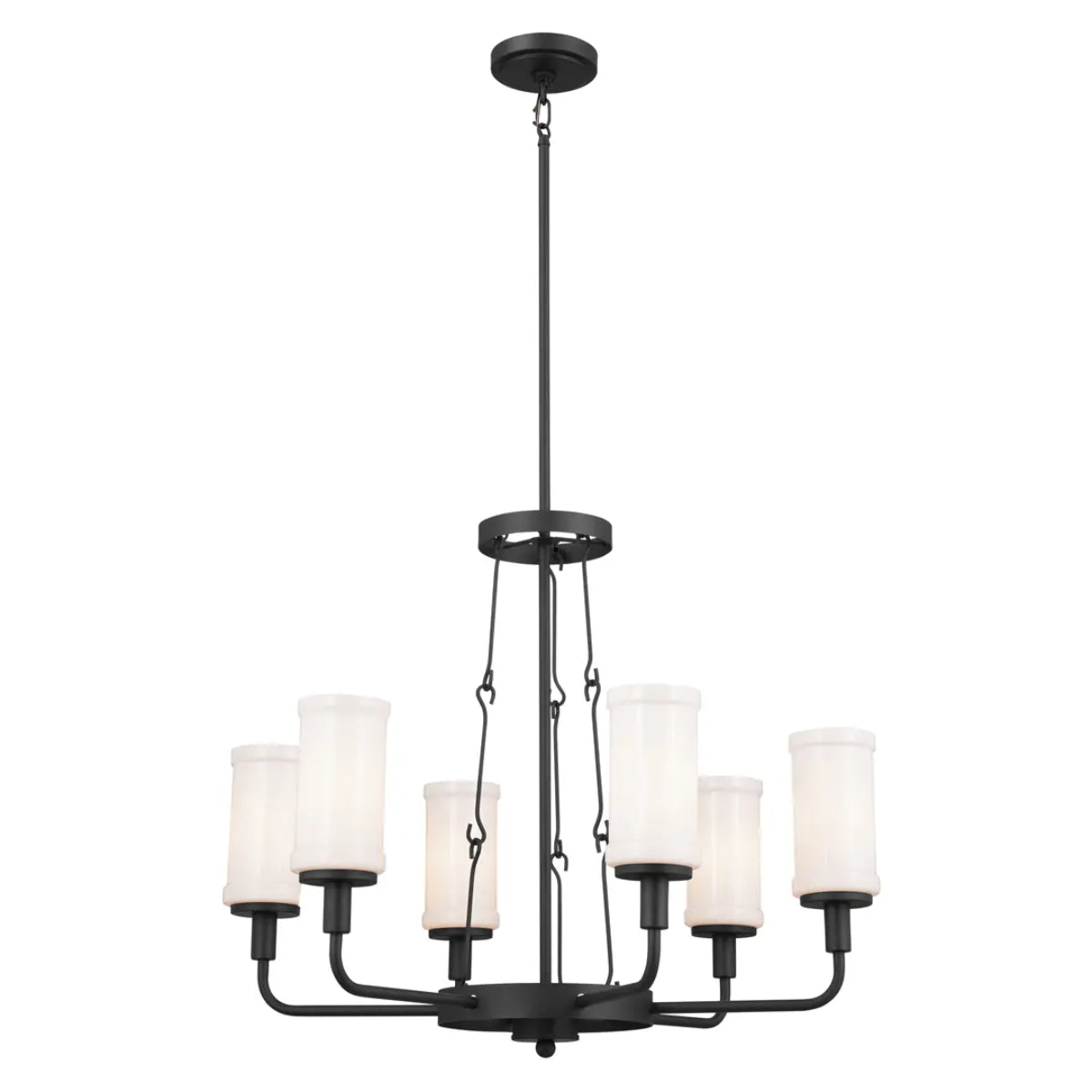 Vetivene 29" 6-Light Chandelier, Textured Black Finish - Bees Lighting