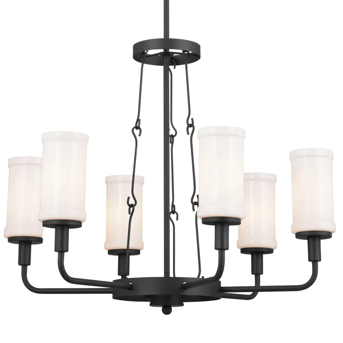 Vetivene 29" 6-Light Chandelier, Textured Black Finish - Bees Lighting