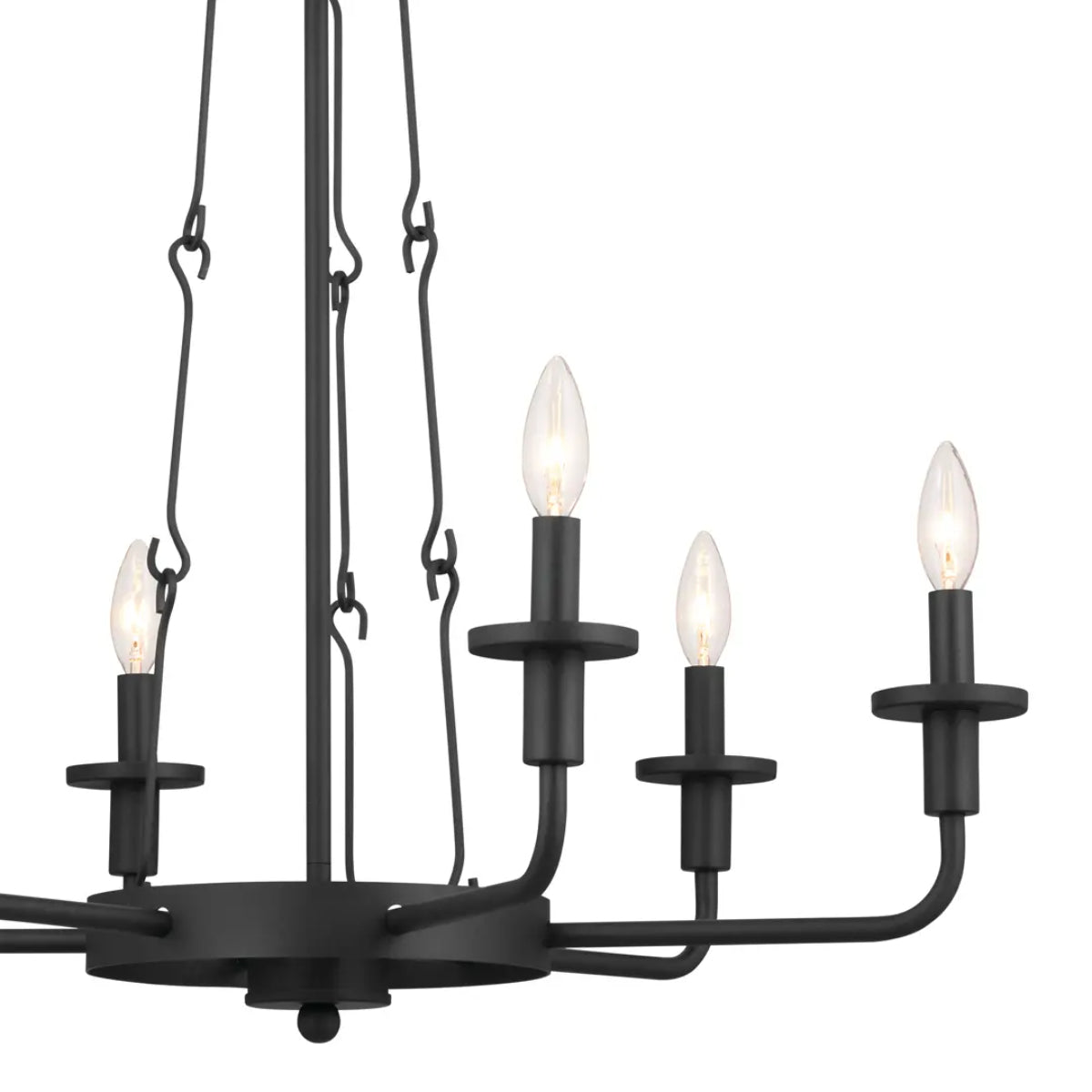 Vetivene 29" 6-Light Chandelier, Textured Black Finish - Bees Lighting