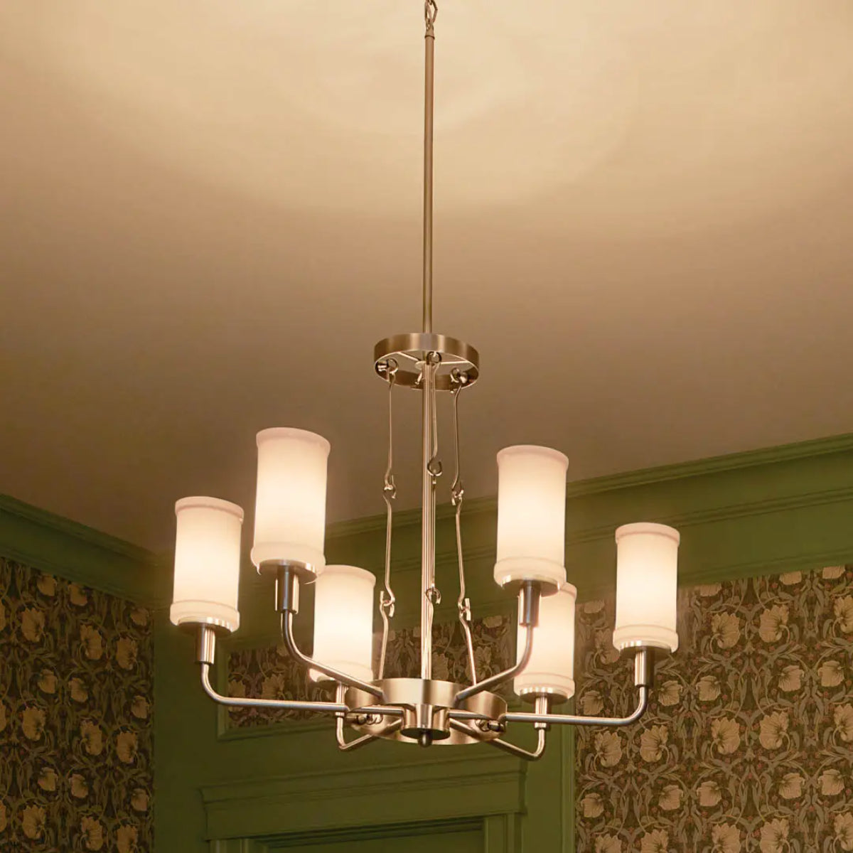 Vetivene 29" 6-Light Chandelier, Classic Pewter Finish - Bees Lighting