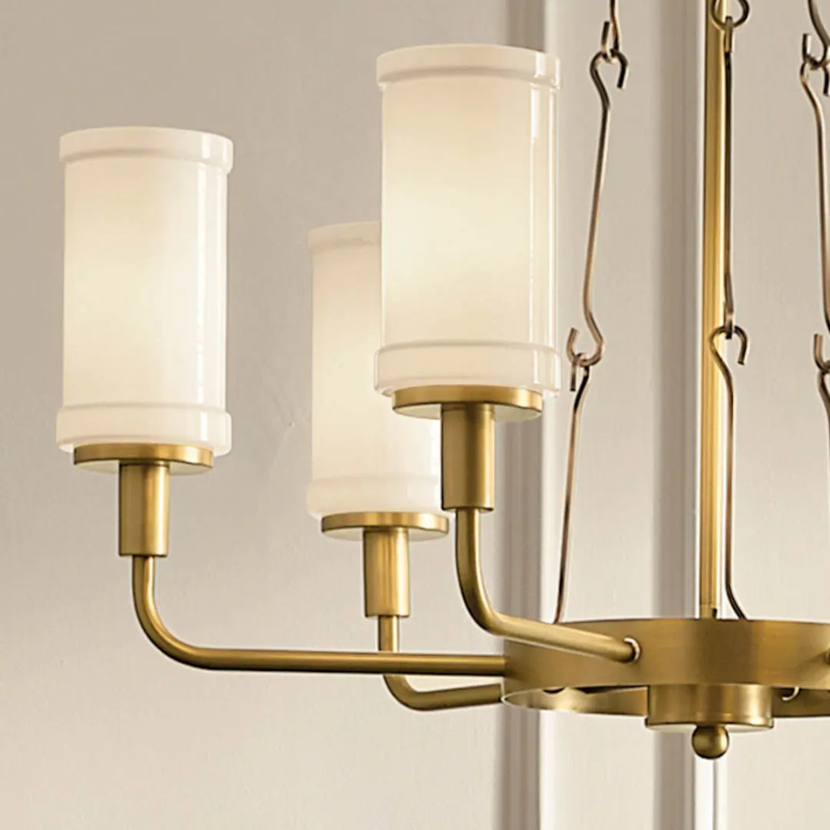 Vetivene 29" 6-Light Chandelier, Natural Brass Finish - Bees Lighting