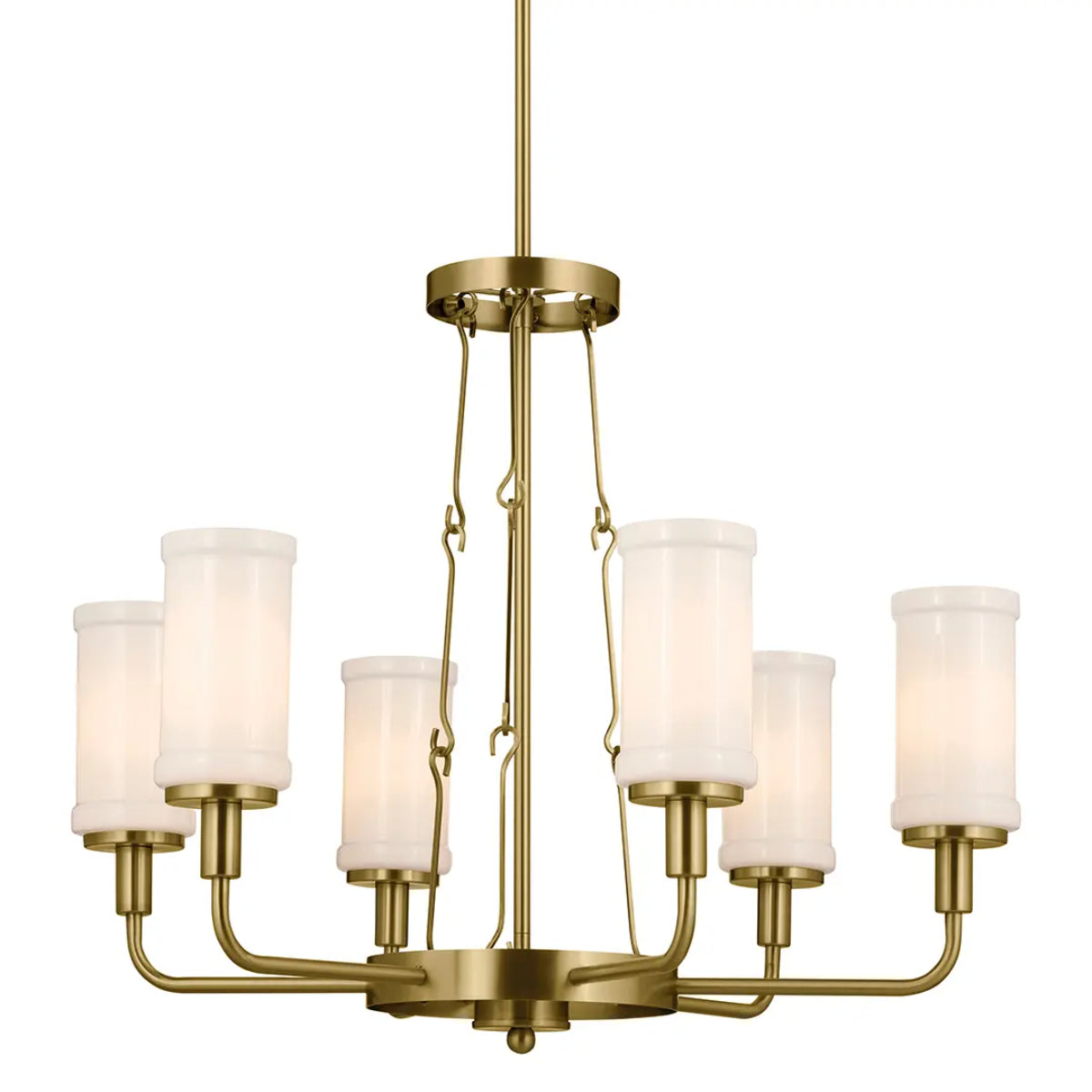 Vetivene 29" 6-Light Chandelier, Natural Brass Finish - Bees Lighting