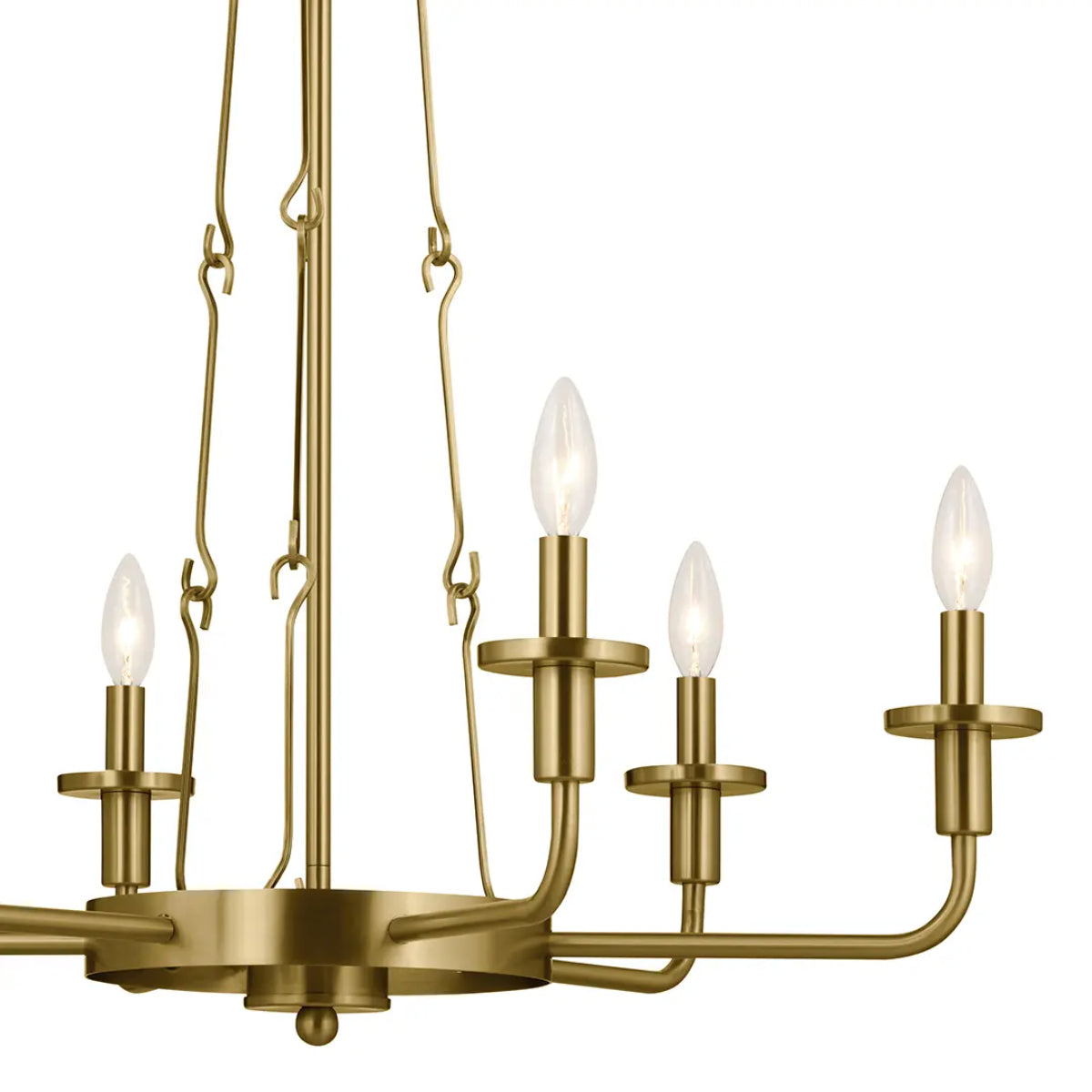 Vetivene 29" 6-Light Chandelier, Natural Brass Finish - Bees Lighting