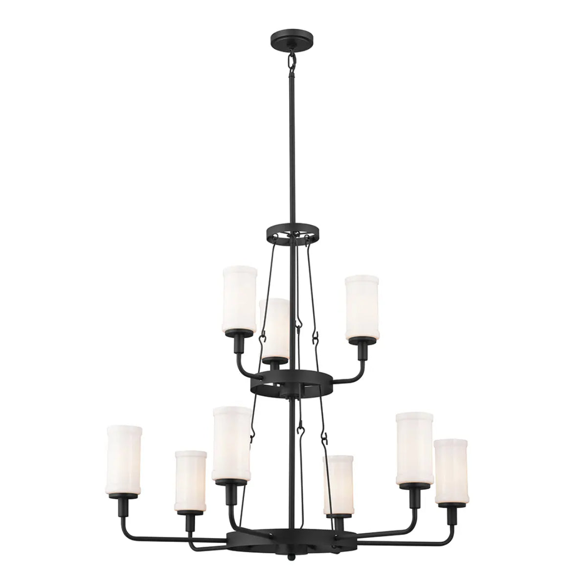 Vetivene 40" 9-Light Chandelier, Textured Black Finish - Bees Lighting