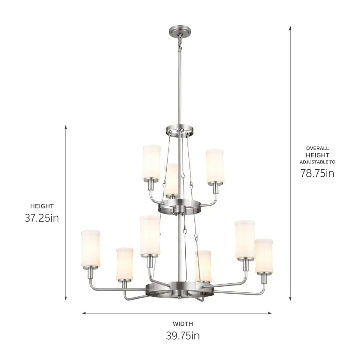 Vetivene 40" 9-Light Chandelier, Classic Pewter Finish - Bees Lighting