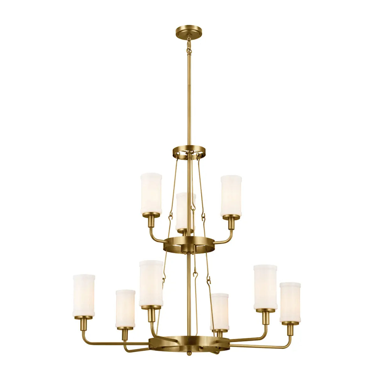 Vetivene 40" 9-Light Chandelier, Natural Brass Finish - Bees Lighting