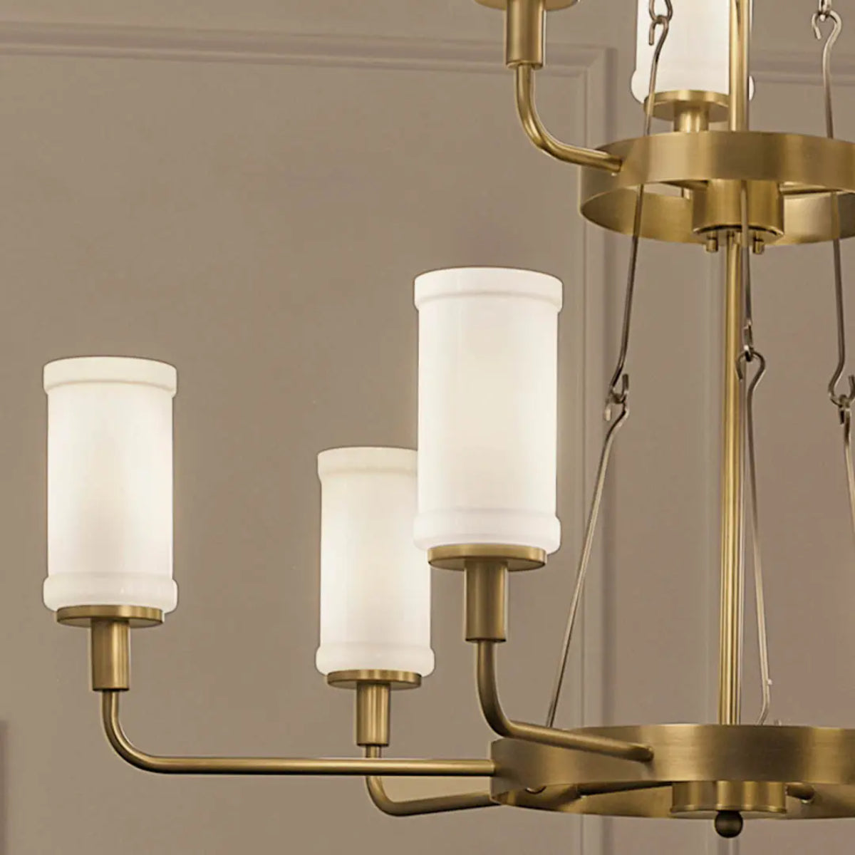 Vetivene 40" 9-Light Chandelier, Natural Brass Finish - Bees Lighting