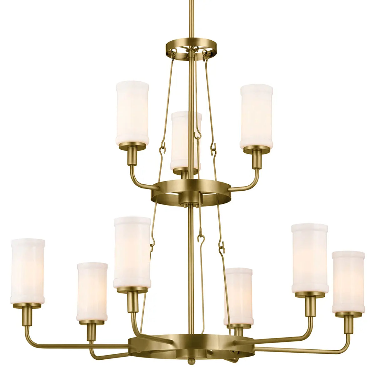 Vetivene 40" 9-Light Chandelier, Natural Brass Finish - Bees Lighting